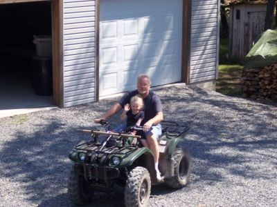 Grandpap and Chase on 4-wheeler